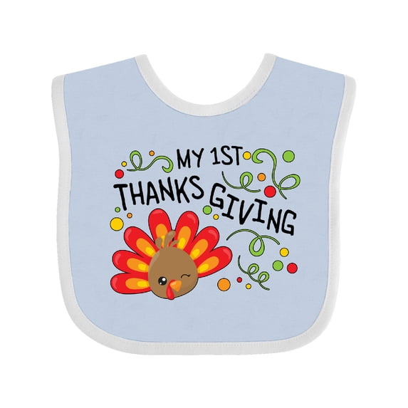 Inktastic My First Thanksgiving Cute Turkey Boys or Girls Baby Bib
