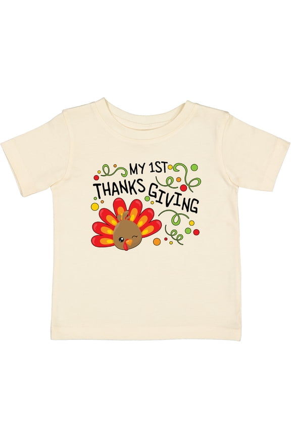My First Thanksgiving Cute Turkey Boys or Girls Baby T-Shirt