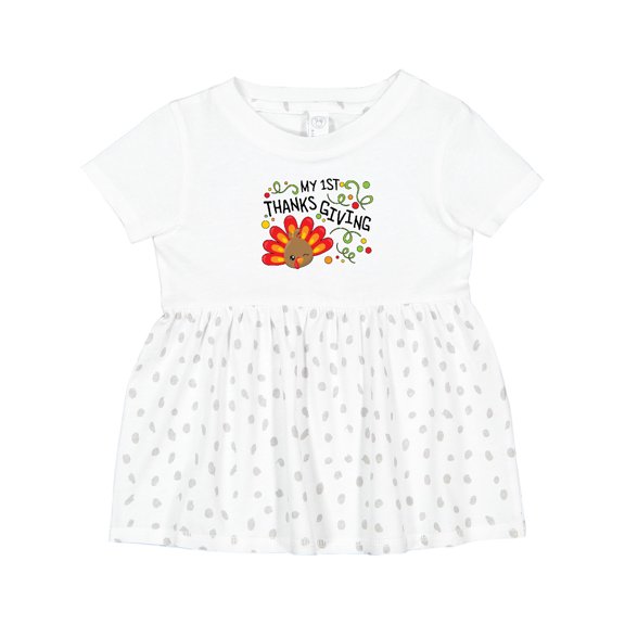 Inktastic My First Thanksgiving Cute Turkey Girls Baby Dress