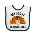 thumbnail image 1 of Inktastic My First Thanksgiving Cute Turkey Pilgrim Hat Boys or Girls Baby Bib, 1 of 4