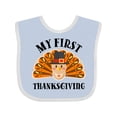 thumbnail image 1 of Inktastic My First Thanksgiving Cute Turkey Pilgrim Hat Boys or Girls Baby Bib, 1 of 4