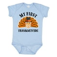 thumbnail image 1 of Inktastic My First Thanksgiving Cute Turkey Pilgrim Hat Boys or Girls Baby Bodysuit, 1 of 5