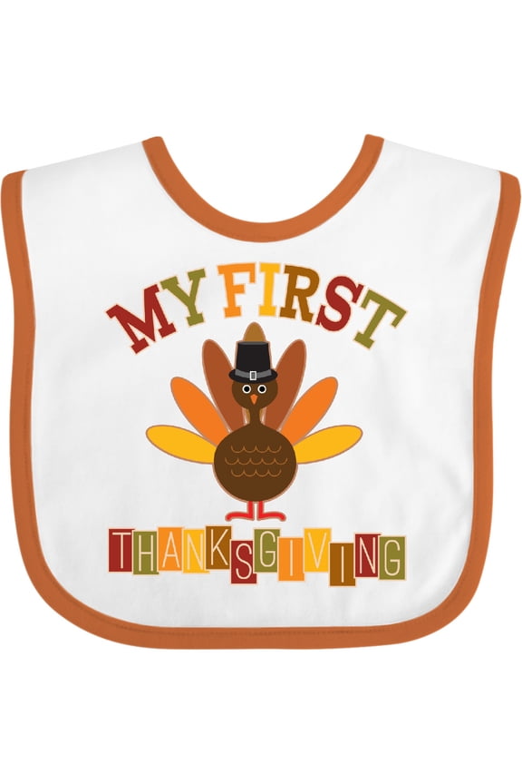My First Thanksgiving Day Turkey Boys or Girls Baby Bib
