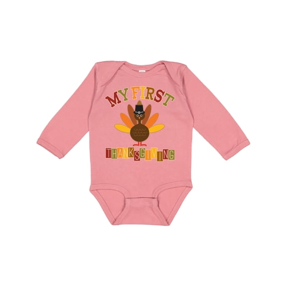 Inktastic My First Thanksgiving Day Turkey Boys or Girls Long Sleeve Baby Bodysuit