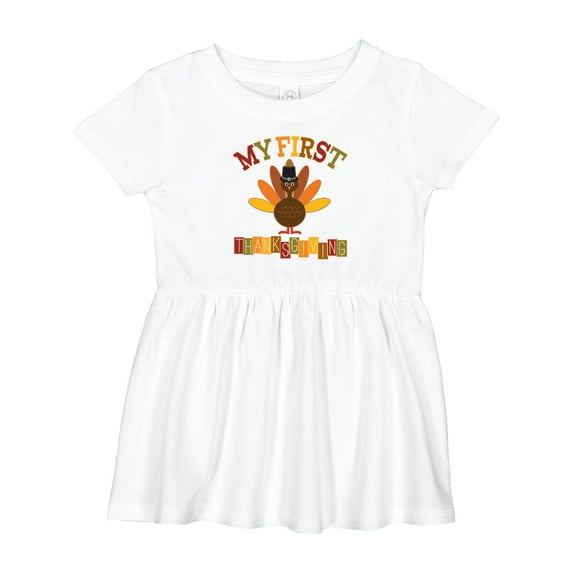Inktastic My First Thanksgiving Day Turkey Girls Baby Dress
