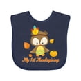 thumbnail image 1 of Inktastic My First Thanksgiving Owl Boys or Girls Baby Bib, 1 of 4