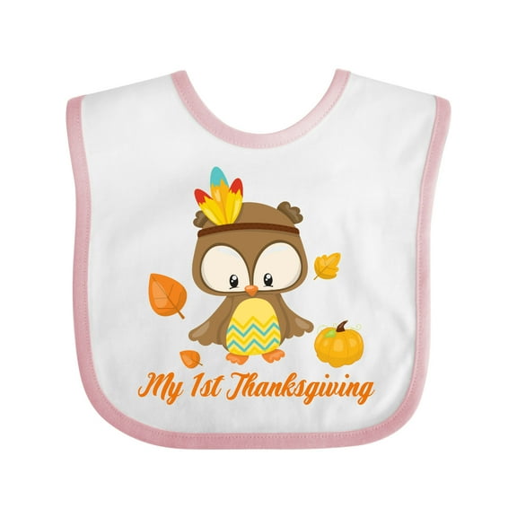 Inktastic My First Thanksgiving Owl Boys or Girls Baby Bib