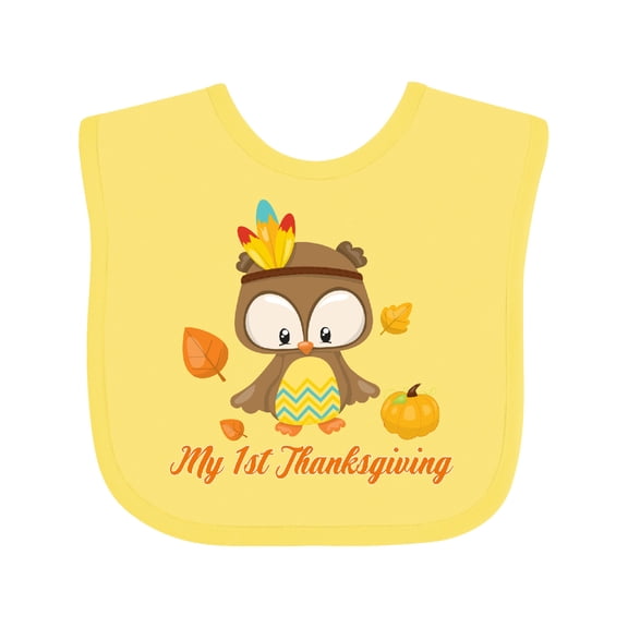 Inktastic My First Thanksgiving Owl Boys or Girls Baby Bib