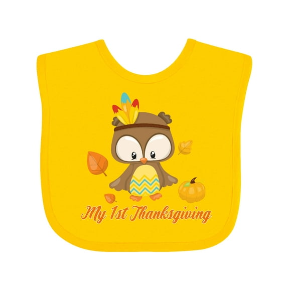 Inktastic My First Thanksgiving Owl Boys or Girls Baby Bib