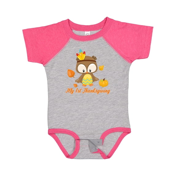 Inktastic My First Thanksgiving Owl Boys or Girls Baby Bodysuit