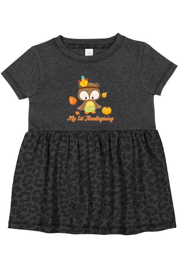My First Thanksgiving Owl Girls Baby Dress
