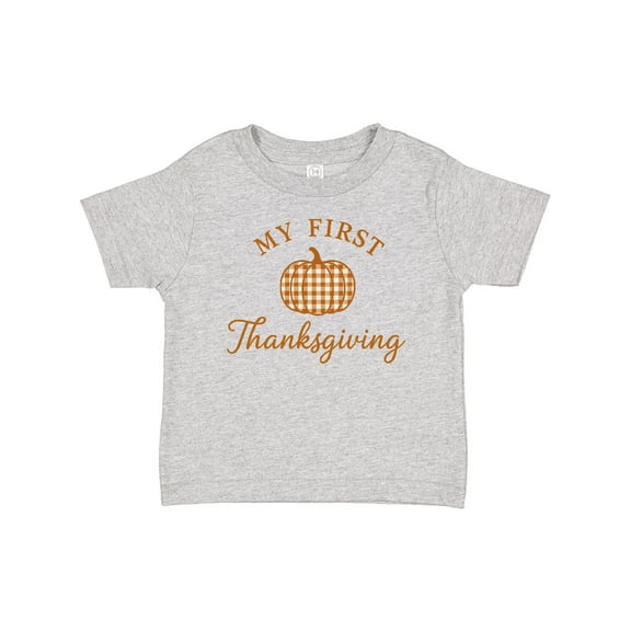 Inktastic My First Thanksgiving Plaid Pumpkin Boys or Girls Baby T-Shirt
