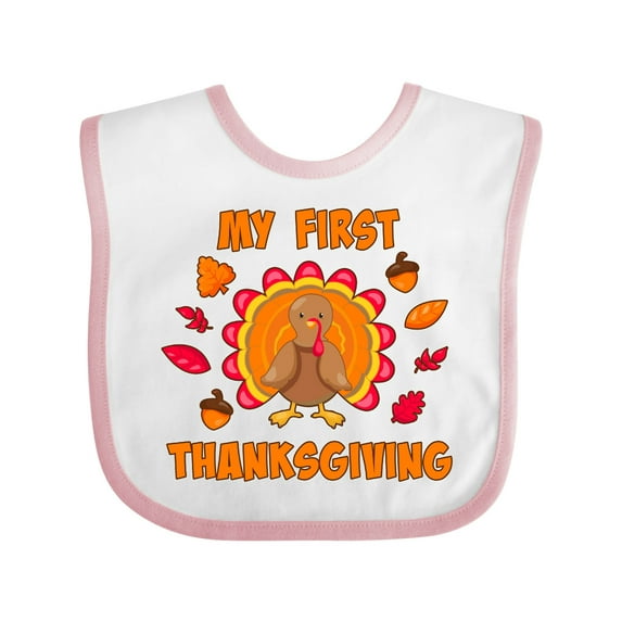 Inktastic My First Thanksgiving with Cute Turkey Boys or Girls Baby Bib