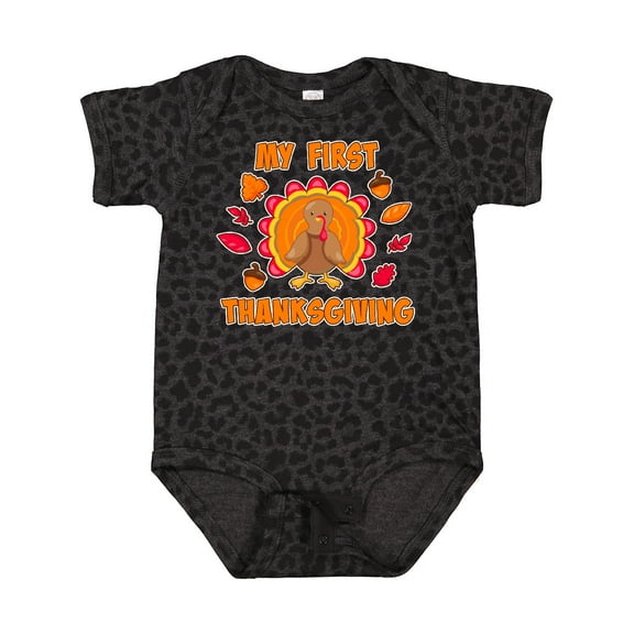 Inktastic My First Thanksgiving with Cute Turkey Boys or Girls Baby Bodysuit