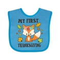 thumbnail image 1 of Inktastic My First Thanksgiving with Fall Fox and Leaves Boys or Girls Baby Bib, 1 of 4