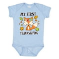 thumbnail image 1 of Inktastic My First Thanksgiving with Fall Fox and Leaves Boys or Girls Baby Bodysuit, 1 of 5