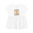 thumbnail image 1 of Inktastic My First Thanksgiving with Fall Fox and Leaves Girls Baby Dress, 1 of 5