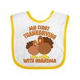 thumbnail image 1 of Inktastic My First Thanksgiving with Grandma Boys or Girls Baby Bib, 1 of 4