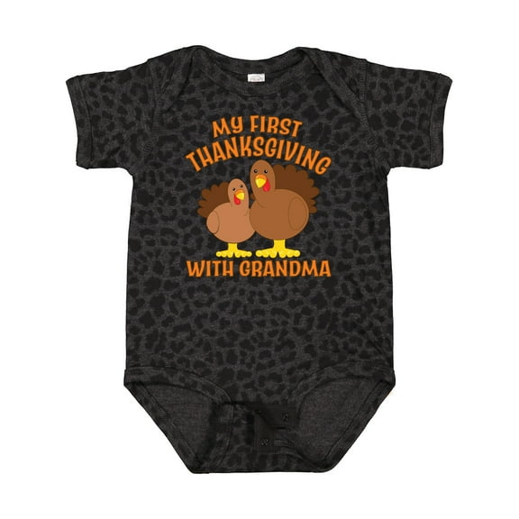 Inktastic My First Thanksgiving with Grandma Boys or Girls Baby Bodysuit
