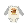 thumbnail image 1 of Inktastic My First Thanksgiving with Grandma Boys or Girls Long Sleeve Baby Bodysuit, 1 of 5