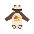 thumbnail image 1 of Inktastic My First Thanksgiving with Turkey and Leaves Boys or Girls Long Sleeve Baby Bodysuit, 1 of 5