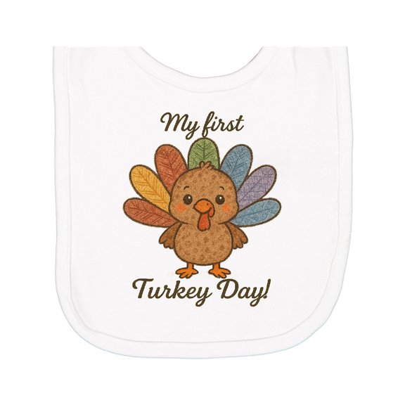 Inktastic My First Turkey Day Cute Thanksgiving Baby Newborn Bib