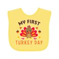 thumbnail image 1 of Inktastic My First Turkey Day with Turkey and Leaves Boys or Girls Baby Bib, 1 of 4