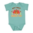 thumbnail image 1 of Inktastic My First Turkey Day with Turkey and Leaves Boys or Girls Baby Bodysuit, 1 of 5