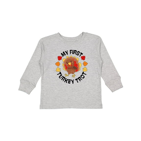 Inktastic My First Turkey Trot Boys or Girls Long Sleeve Toddler T-Shirt