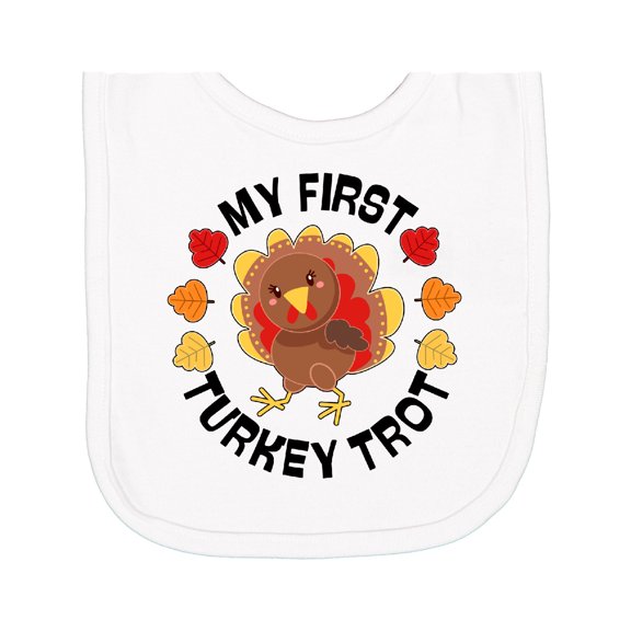 Inktastic My First Turkey Trot Newborn Bib