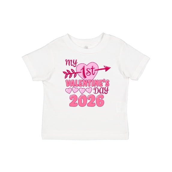 Inktastic My First Valentine 2026 Heart and Arrow Boys or Girls Baby T-Shirt