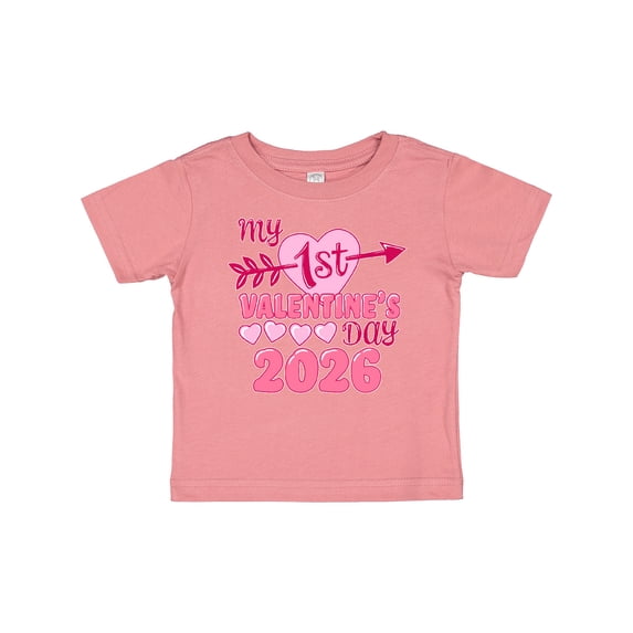 Inktastic My First Valentine 2026 Heart and Arrow Boys or Girls Baby T-Shirt