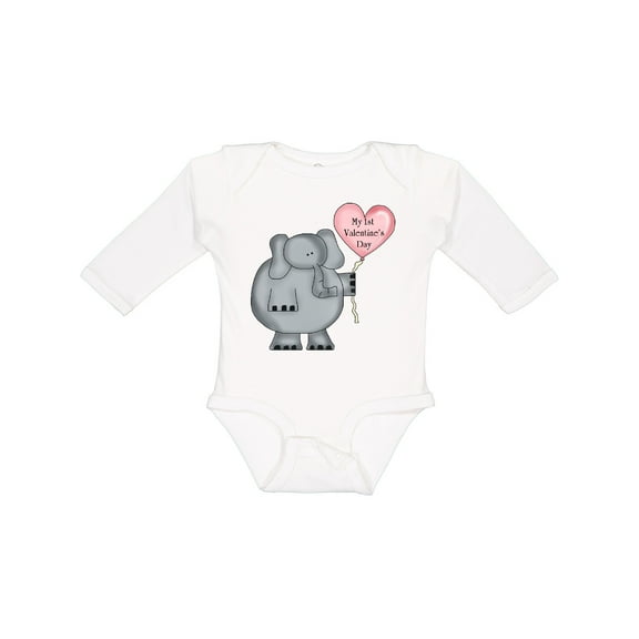 Inktastic My First Valentine's Day Boys or Girls Long Sleeve Baby Bodysuit