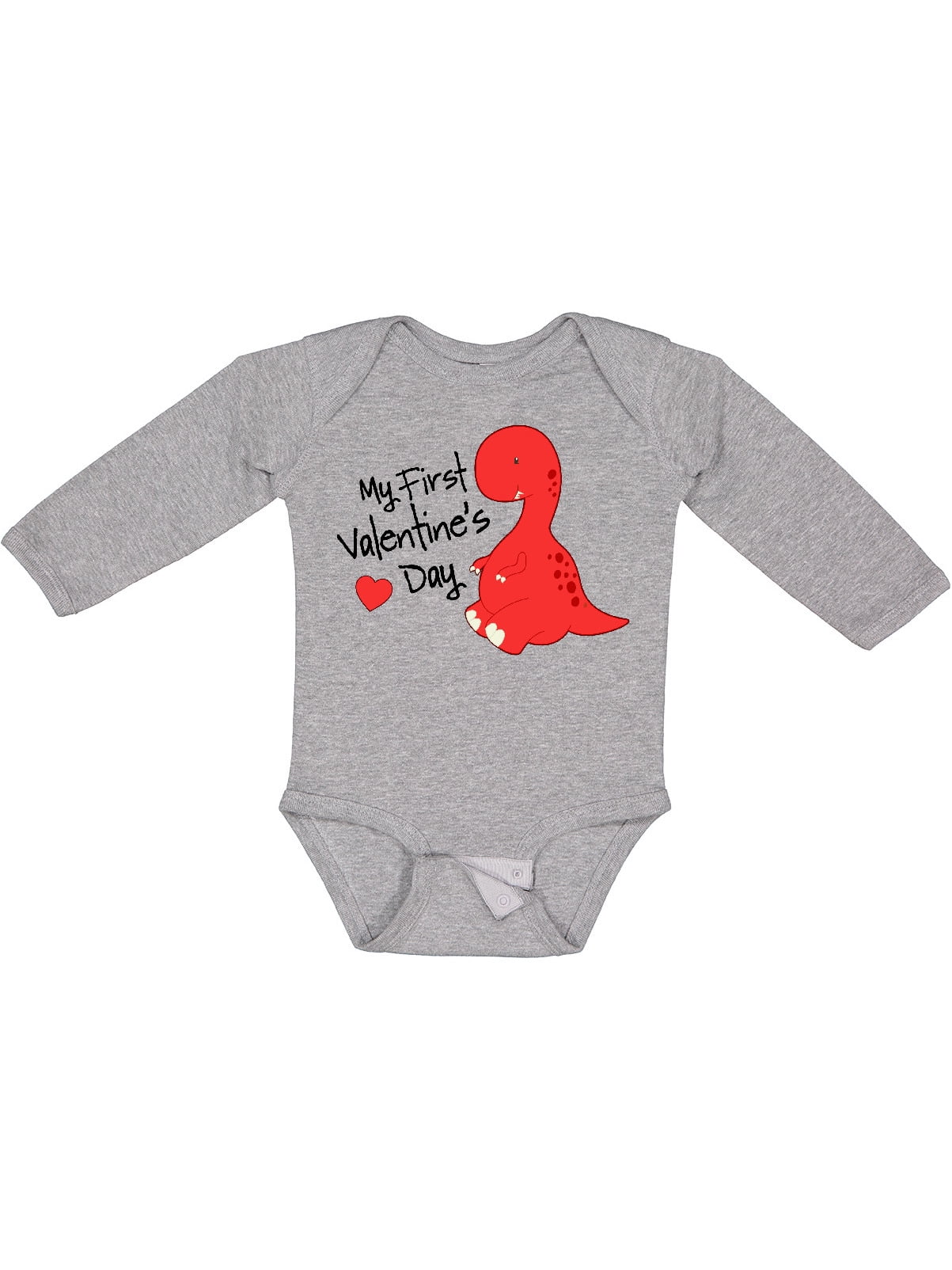 Inktastic My First Valentine's Day Boys or Girls Long Sleeve Baby Bodysuit