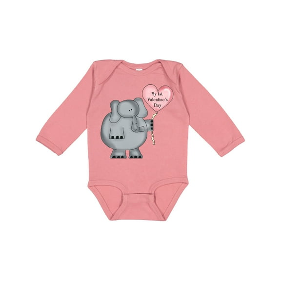Inktastic My First Valentine's Day Boys or Girls Long Sleeve Baby Bodysuit