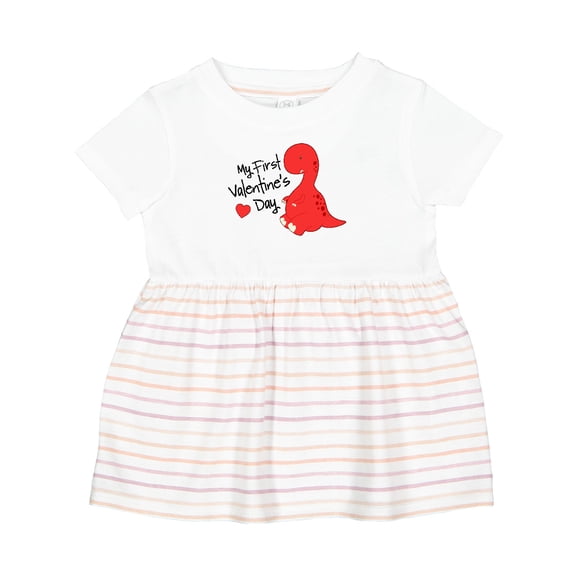 Inktastic My First Valentine's Day Girls Baby Dress