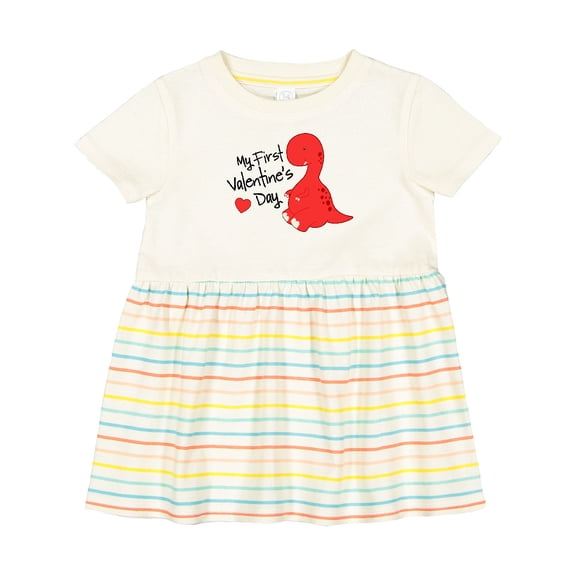 Inktastic My First Valentine's Day Girls Baby Dress
