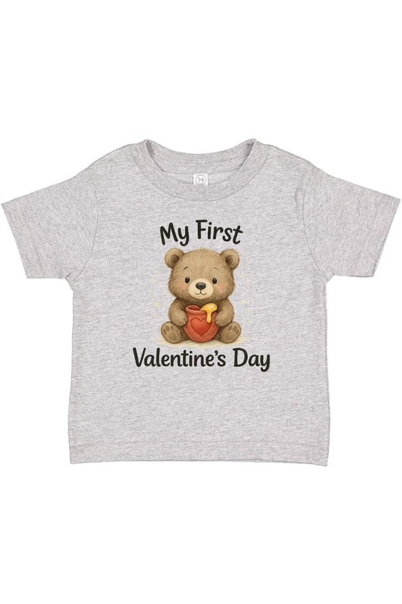 My First Valentine's Day Teddy Bear Boys or Girls Baby T-Shirt