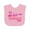 thumbnail image 1 of Inktastic My First Valentine's Day with Pink Heart and Arrow Boys or Girls Baby Bib, 1 of 4