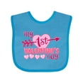 thumbnail image 1 of Inktastic My First Valentine's Day with Pink Heart and Arrow Boys or Girls Baby Bib, 1 of 4