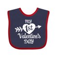 thumbnail image 1 of Inktastic My First Valentine's Day with White Heart and Arrow Boys or Girls Baby Bib, 1 of 4