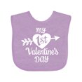 thumbnail image 1 of Inktastic My First Valentine's Day with White Heart and Arrow Boys or Girls Baby Bib, 1 of 4