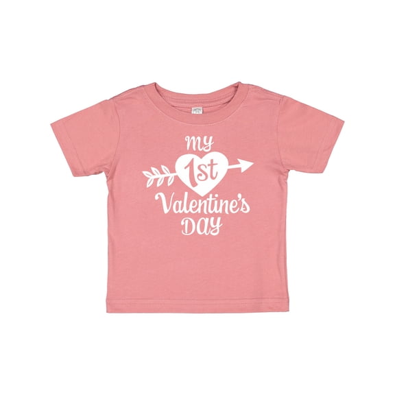 Inktastic My First Valentine's Day with White Heart and Arrow Boys or Girls Baby T-Shirt