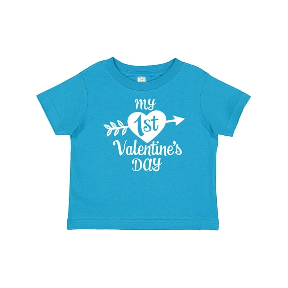 Inktastic My First Valentine's Day with White Heart and Arrow Boys or Girls Baby T-Shirt