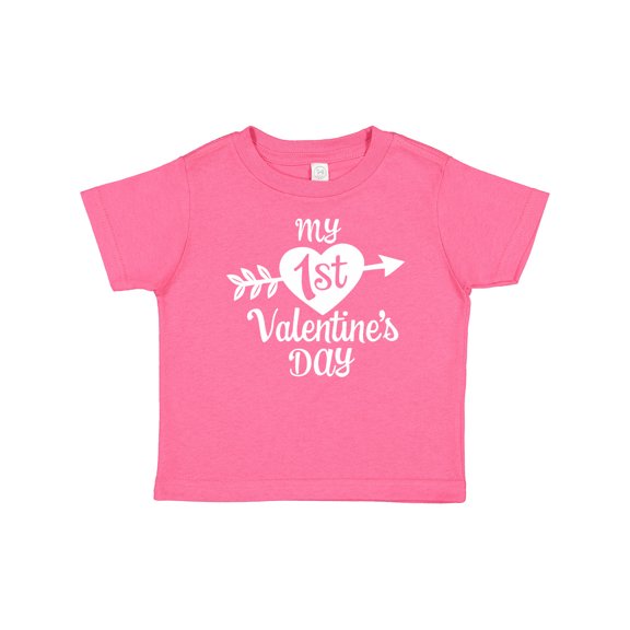 Inktastic My First Valentine's Day with White Heart and Arrow Boys or Girls Baby T-Shirt