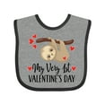 thumbnail image 1 of Inktastic My First Valentines Day Baby Sloth Boys or Girls Baby Bib, 1 of 4