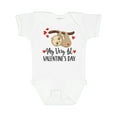 thumbnail image 1 of Inktastic My First Valentines Day Baby Sloth Boys or Girls Baby Bodysuit, 1 of 5