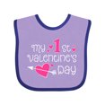 thumbnail image 1 of Inktastic My First Valentines Day Pink Hearts and Arrow Boys or Girls Baby Bib, 1 of 4