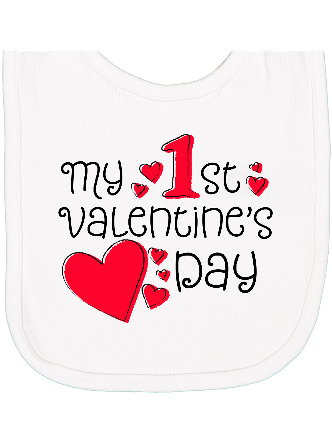 Inktastic My First Valentines Day Red Hearts Newborn Bib