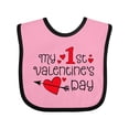 thumbnail image 1 of Inktastic My First Valentines Day Red Hearts and Arrow Boys or Girls Baby Bib, 1 of 4